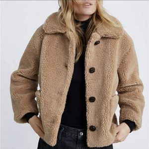 LIKE NEW ZARA Women's Camel Tan Teddy Coat Size M